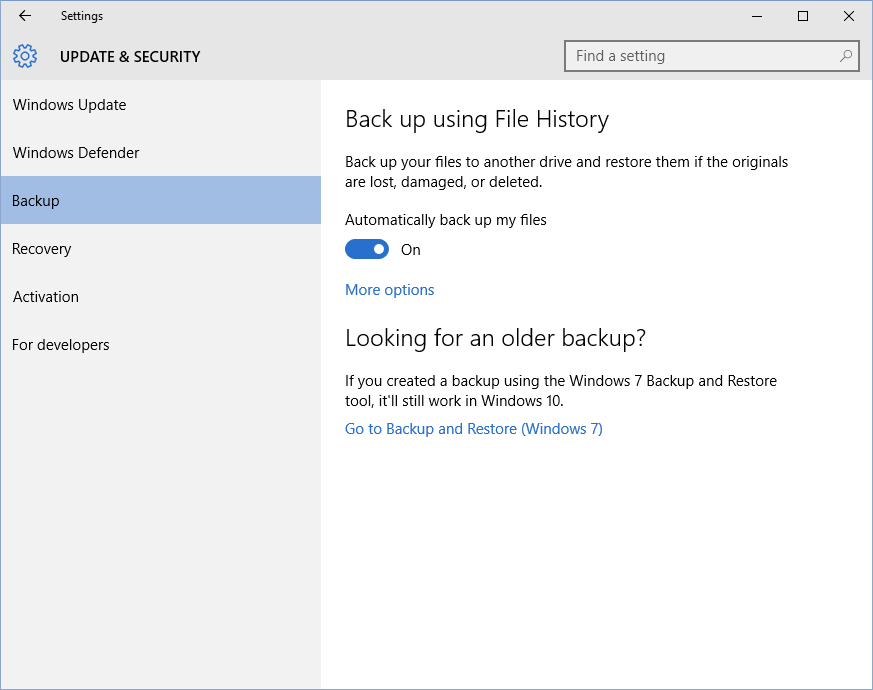 recover Windows 10 from backup